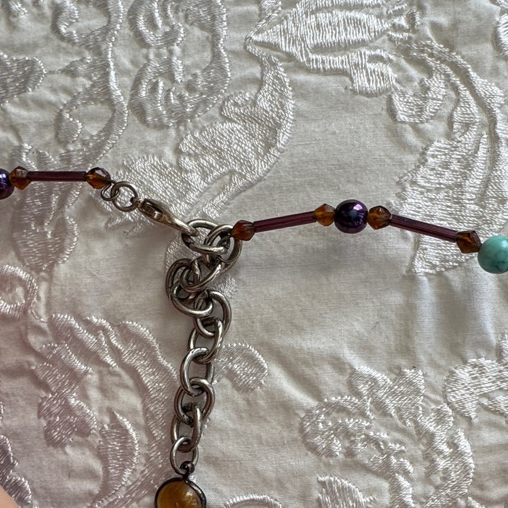 Bohemian Multicolor Beaded Necklace with Matching Earrings - Picture 7 of 12